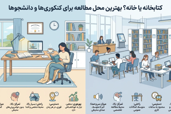 کتابخانه یا خانه؟ بهترین محل مطالعه برای کنکوری‌ها و دانشجوها