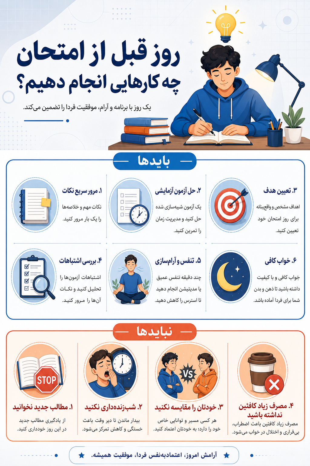 روز قبل ازمون