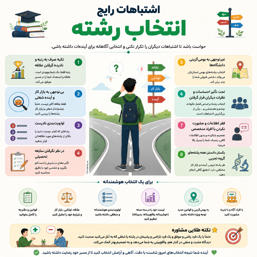 اشتباهات رایج انتخاب رشته کنکور سراسری